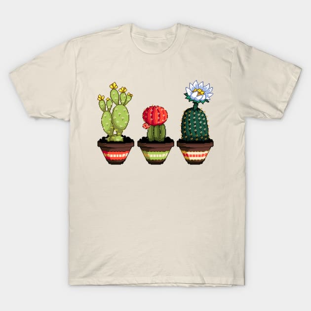 Pixel Cacti T-Shirt by MalevolentMask